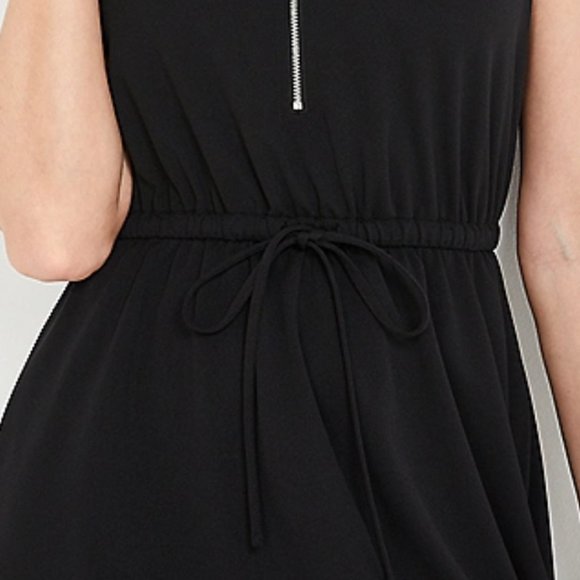 NWT Front Zip Neck Mini Black Mini Dress Maurices Sz L - Picture 6 of 6